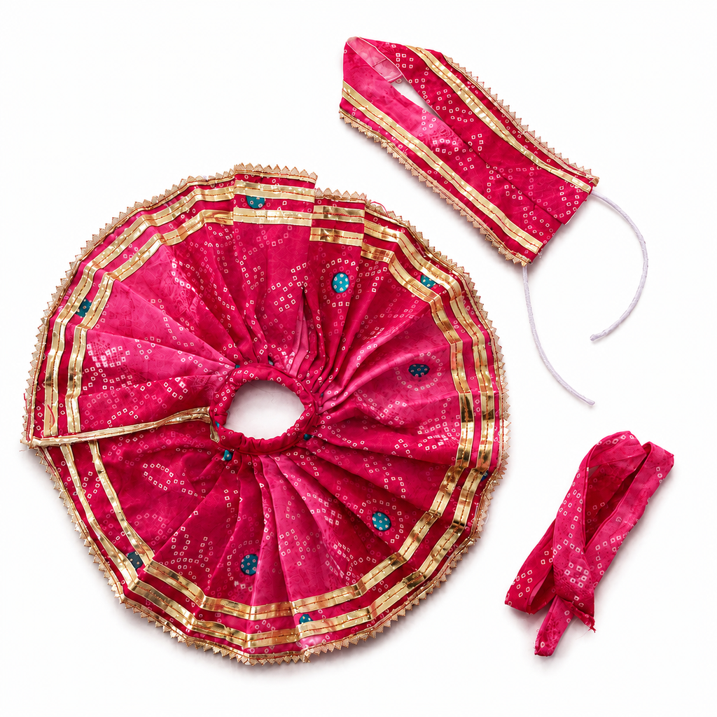 Pink Bandhani Cotton Laddu Gopal Ji Poshak
