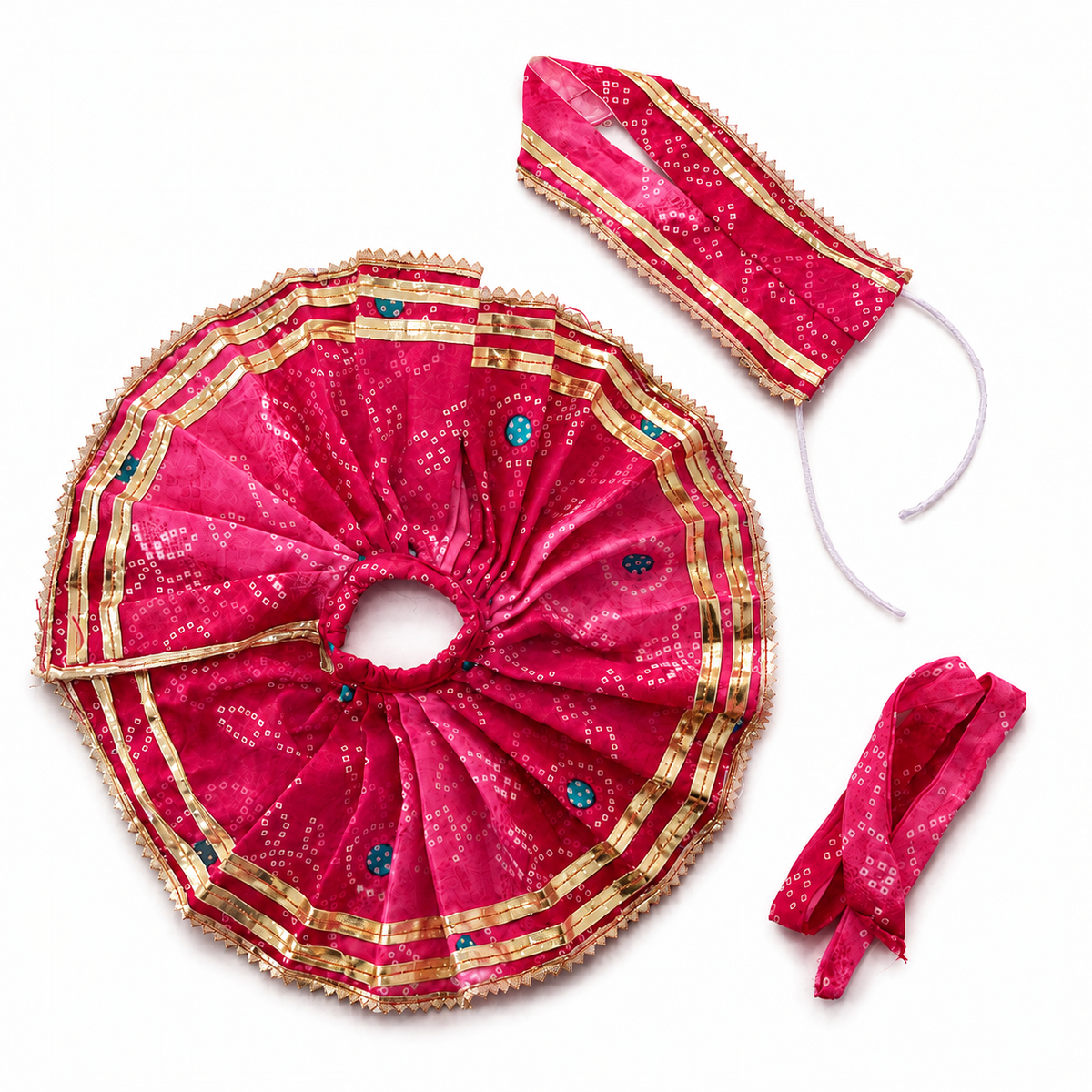 Pink Bandhani Cotton Laddu Gopal Ji Poshak