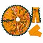 Mustard Yellow Floral Cotton Laddu Gopal Ji Poshak – Daily Seva