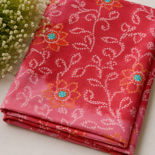 Gulal Bandhani Red Fabric