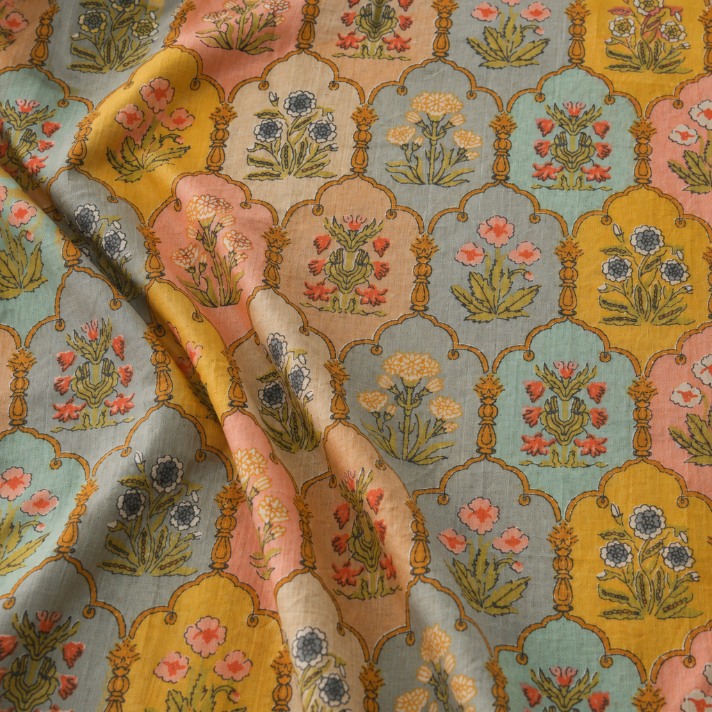 Rang Mahal Floral Arch Fabric