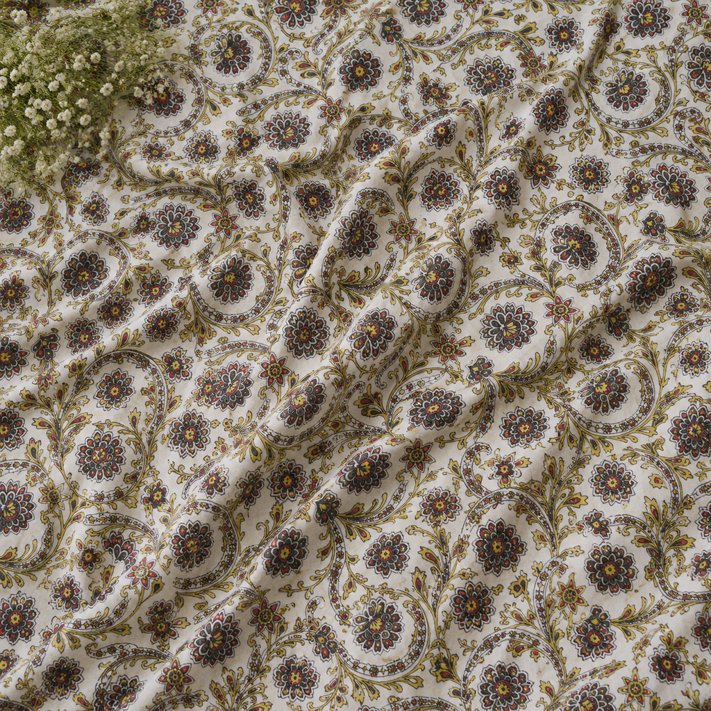 Shwet Gul Paisley Fabric