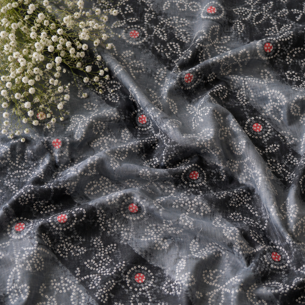 Shyam Bandhani Charcoal Fabric