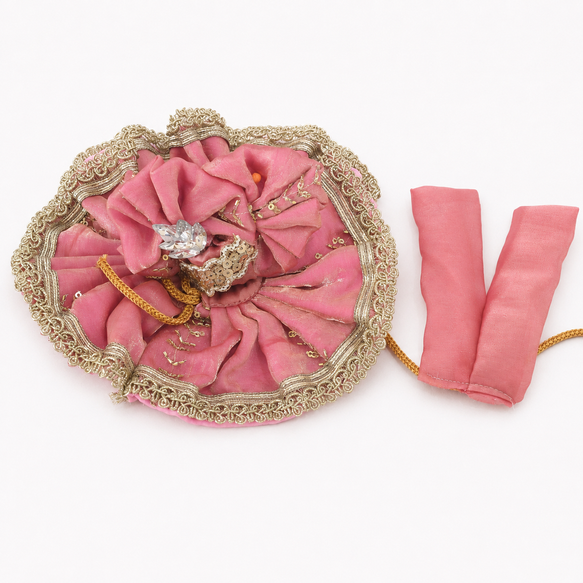 Blush Pink Floral Designer Laddu Gopal Ji Poshak