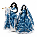 Yugal Sarkar Ji Poshak – Blue Floral Print Poshak for Radha Krishna Ji