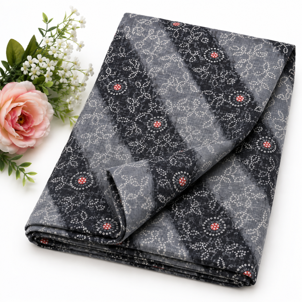 Shyam Bandhani Charcoal Fabric