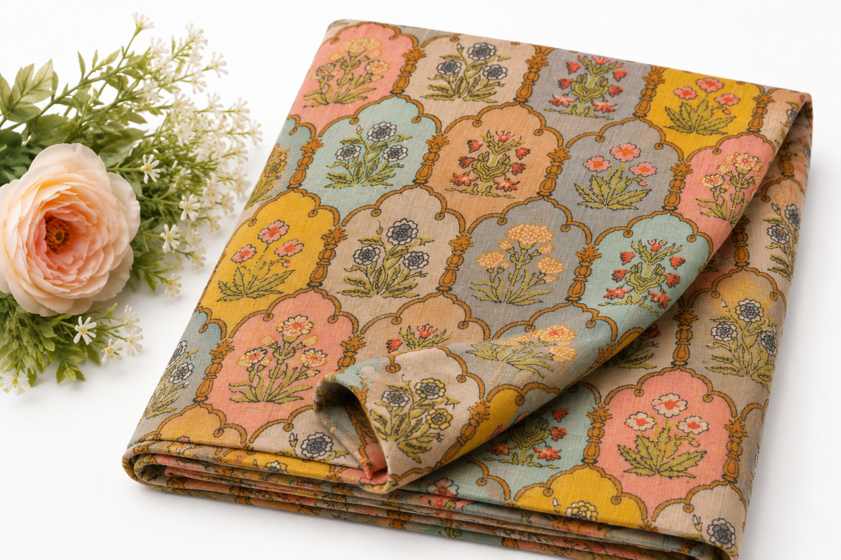 Rang Mahal Floral Arch Fabric