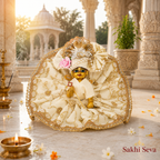Ivory Pearl & Gold Designer Laddu Gopal Ji Poshak