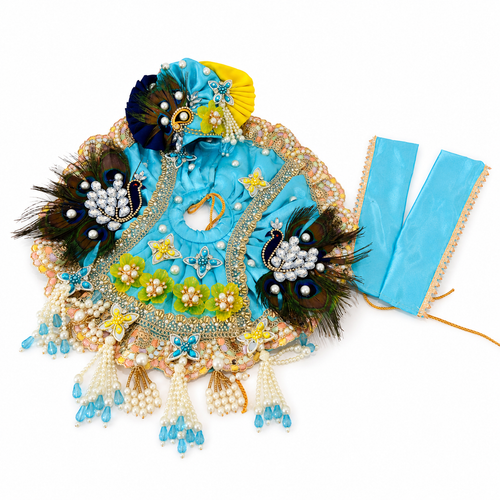 Laddu Gopal Ji Cotton Poshak | Handmade Dress with Pagadi