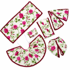 Yugal Sarkar Ji Poshak Pink Floral Poshak for Radha Krishna Ji
