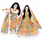 Yugal Sarkar Ji Floral Poshak – Multicolour Floral Print with White Lace