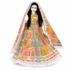 Yugal Sarkar Ji Floral Poshak – Multicolour Floral Print with White Lace